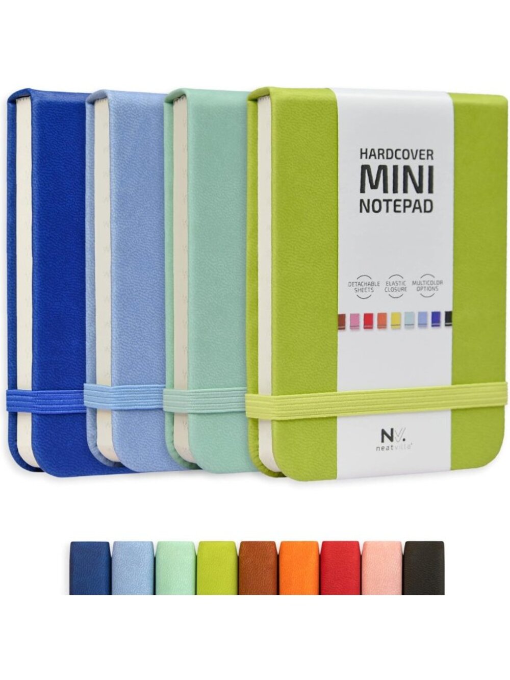 4-Pack Tiny Pocket Notebooks 3x4 - Colorful Tear-Off Notepads for On-the-Go